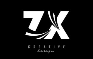 creativo bianca lettere zx z X logo con principale Linee e strada concetto design. lettere con geometrico design. vettore