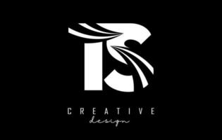 creativo bianca lettere ts t S logo con principale Linee e strada concetto design. lettere con geometrico design. vettore