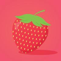 vettore illustrazione di fragola frutta con cartone animato stile