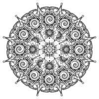 motivo circolare a forma di mandala per henné, mehndi, tatuaggio, decorazione. ornamento decorativo in stile etnico orientale. pagina del libro da colorare. vettore