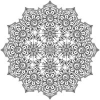 motivo circolare a forma di mandala per henné, mehndi, tatuaggio, decorazione. ornamento decorativo in stile etnico orientale. pagina del libro da colorare. vettore