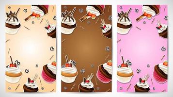 sfondo telaio con etichetta Cupcake vettore