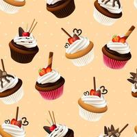 dolce cibo Cupcake sfondo vettore