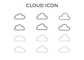 impostato di nube icona vettore illustrazione. nube simbolo per seo, sito web e mobile app.