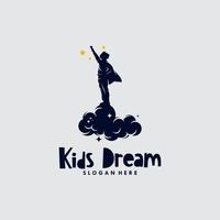 poco bambini sogni logo design vettore