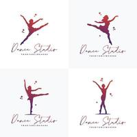 colorato astratto ginnastica logo design vettore