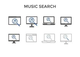impostato di musica ricerca icone vettore