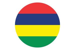 cerchio bandiera vettore di mauritius su bianca sfondo.
