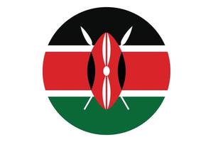 cerchio bandiera vettore di Kenia su bianca sfondo.