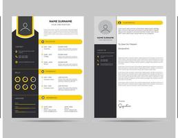 a4 dimensione curriculum vitae con copertina lettera modello vettore