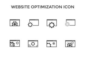 sito web ottimizzazione icone. sito web pagina sviluppo simbolo icona. concetto per SEO e ragnatela design vettore