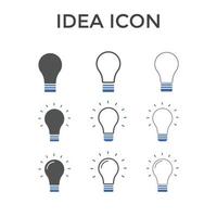 impostato di creativo idea icona vettore illustrazioni. per SEO e siti web. leggero lampadina, soluzione, lampada icona