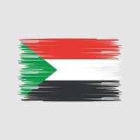 pennello bandiera del sudan. bandiera nazionale vettore