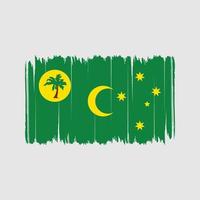 pennellate di bandiera delle isole Cocos. bandiera nazionale vettore