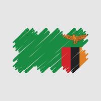 pennello bandiera zambia. bandiera nazionale vettore