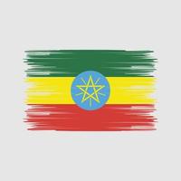 pennello bandiera etiopia. bandiera nazionale vettore