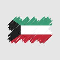 pennello bandiera kuwait. bandiera nazionale vettore