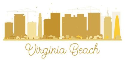 Virginia spiaggia città orizzonte d'oro silhouette. vettore