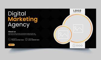 banner di marketing aziendale digitale per la progettazione di modelli di post sui social media vettore