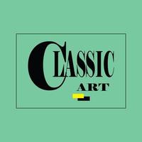 classico arte concetto e logo design vettore