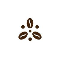 caffè fagioli, astratto vettore logo concetto. Marrone cacao fagioli, circolare emblema, isolato icona. caffè logo modello per caffè macchina, caffetteria e altro caffè Prodotto logotipo.