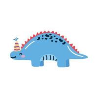 stegosauro con compleanno cappello vettore