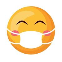 emoji viso con viso maschera vettore