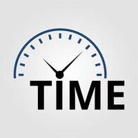 orologio logo. cronometro tempo logo illustrazione. tempo gestione logo modello. vettore