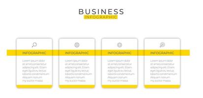 modello di infografica moderno business quadrato giallo vettore