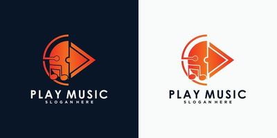 musica logo design con creativo concetto premio vettore