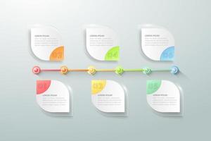 infografica flusso di lavoro cronologia aziendale con stile foglia vettore