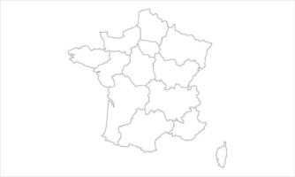 bianca sfondo di Francia carta geografica con linea arte design vettore