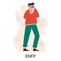 mbti persona tipi concetto. socionica mbti. personalità test. piatto vettore illustrazione