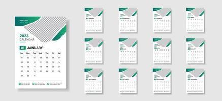 contento nuovo anno 2023 astratto parete calendario design modello vettore