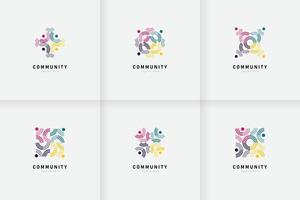 impostato di persone e Comunità logo collezione vettore