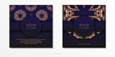 invito carta modello con Vintage ▾ ornamento. elegante vettore cartolina design nel viola colore con lussuoso greco