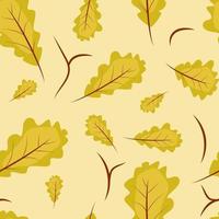 Ciao settembre autunno modello vettore sfondo quercia foglie, funghi
