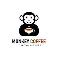 scimmia caffè logo vettore