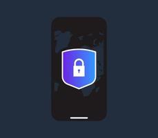 vita privata concetto sicuro vpn in linea connessione personale dati protezione mondo carta geografica e virtuale privato Rete informatica ragnatela sicurezza orizzontale piatto vettore illustrazione.