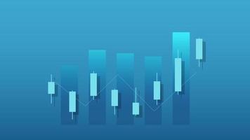 economia situazione concetto. finanziario attività commerciale statistica con bar grafico e candeliere grafico mostrare azione mercato prezzo e moneta scambio su verde sfondo vettore