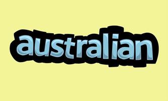 australiano scrittura vettore design su un' giallo sfondo