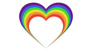 un' stilizzato cuore nel il colori di il lgbt bandiera. arcobaleno cuore forma. vettore