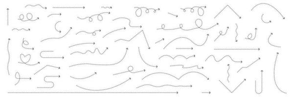 tratteggiata freccia impostare. mano disegnato scarabocchio stile. vettore illustrazione