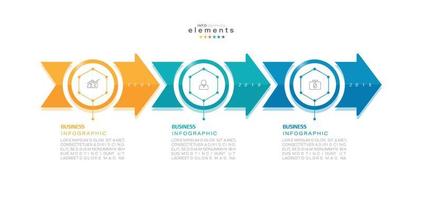 illustrazione vettoriale modello di progettazione infografica con icone e 3 opzioni o passaggi. può essere utilizzato per processi, presentazioni, layout, banner, grafici informativi.