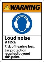 avvertimento forte rumore la zona rischio di udito perdita cartello vettore