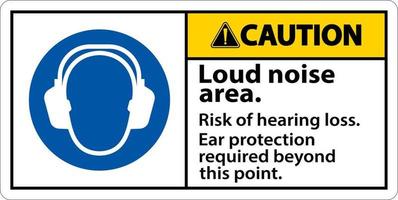 attenzione forte rumore la zona rischio di udito perdita cartello vettore