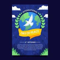 internazionale giorno di pace manifesto vettore