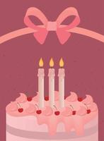 torta di compleanno e candeline vettore