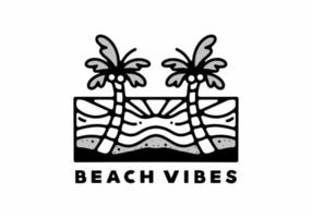 spiaggia vibrazioni grafico design nel mono linea arte vettore