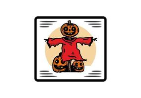 pauroso Halloween zucca illustrazione design vettore